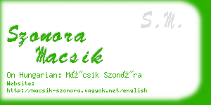 szonora macsik business card